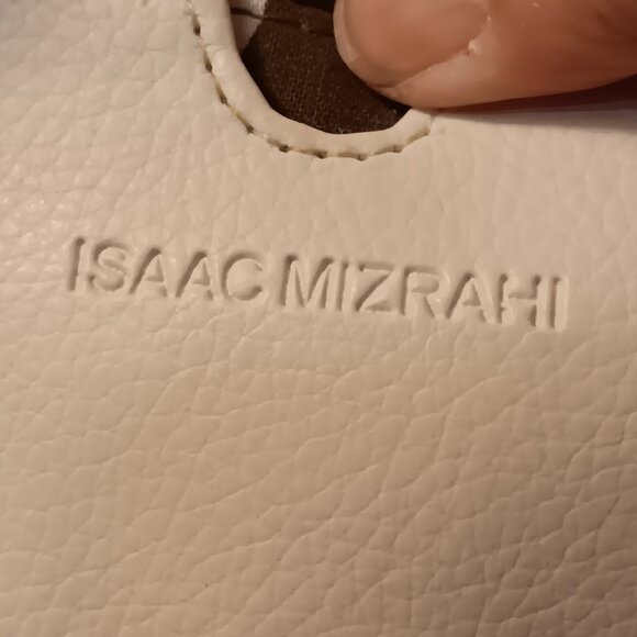 Isaac Mizrahi canvas & faux leather extra large shoulder tote bag purse - Picture 15 of 16